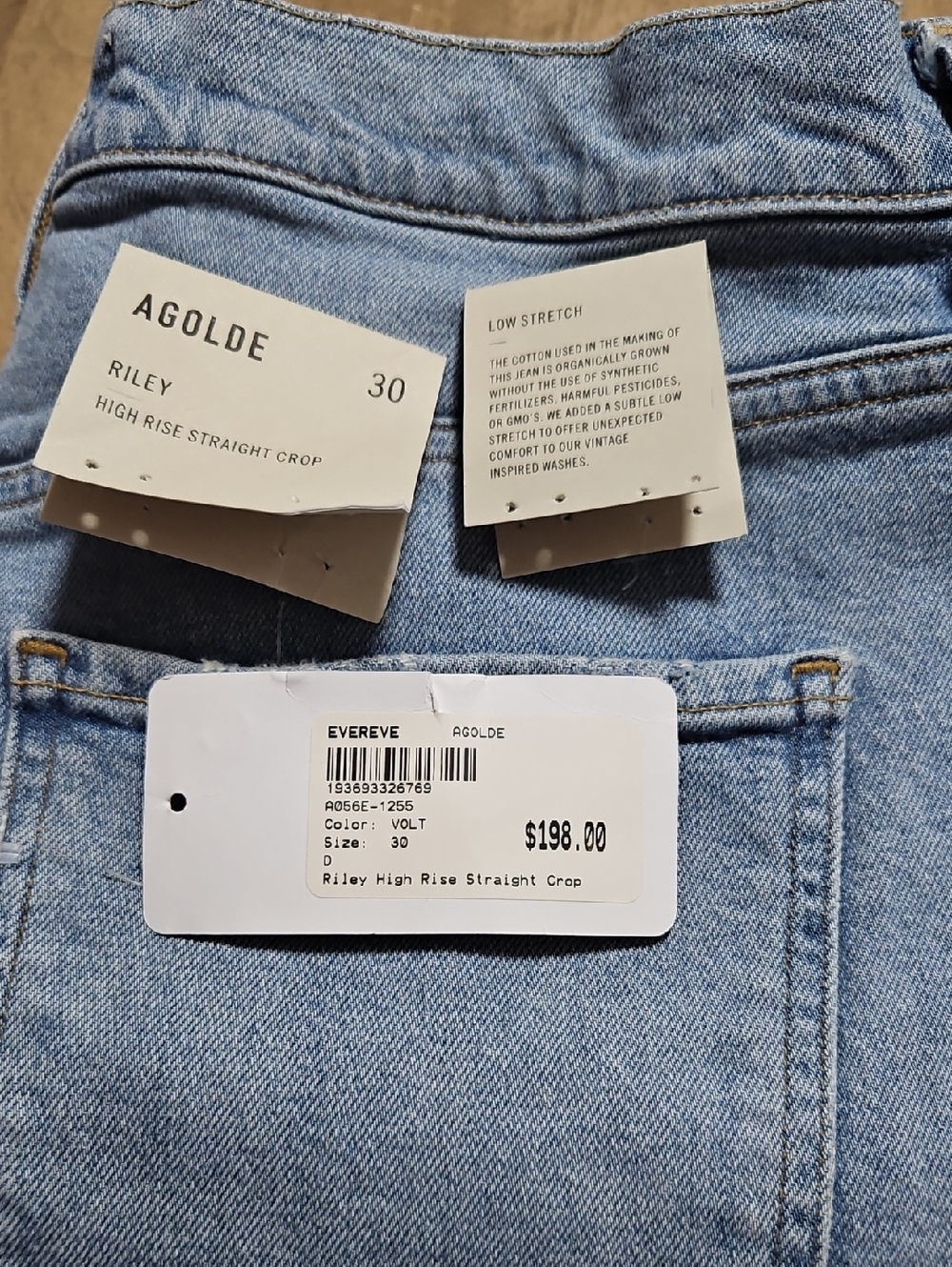 Agolde Riley Crop Light Wash Women's Straight Leg Jeans Size 30 - Picture 14 of 14